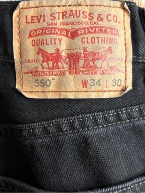 Levi's 550 Relaxed Fit Y2K Tapered Leg Jeans Solid in Black Size W34 L30